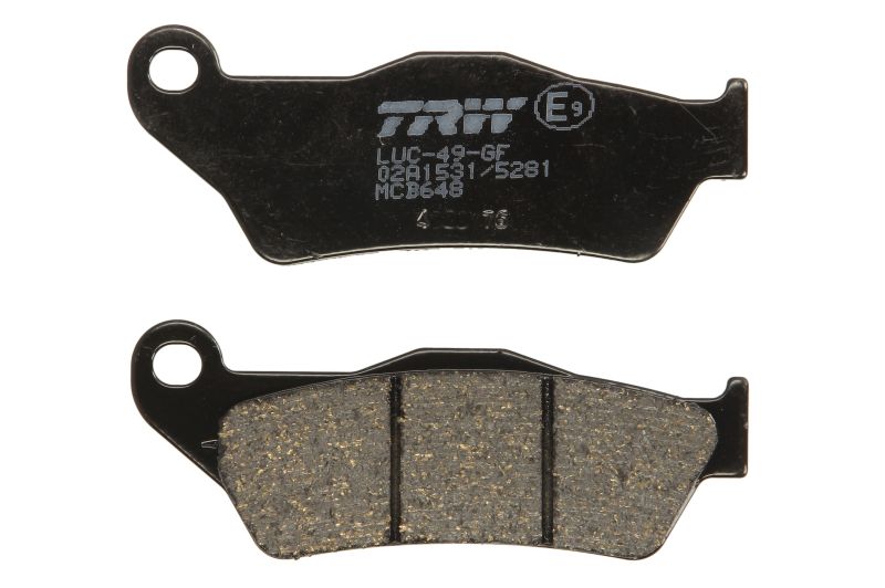 TRW ZF brake pads KH181 organic BMW R 1200 HP2 04-10, R-NINE T 13-, K 1300 GT 09-15, KTM EXC 525 03-07, LC4 ADV 97-01, 790 ADV 19-, LC8 950 / 990 02-13, 1050 ADV 15-16, 1090 ADV 17-, YAMAHA XTZ 660 08-16, XTZ 700 19-, front